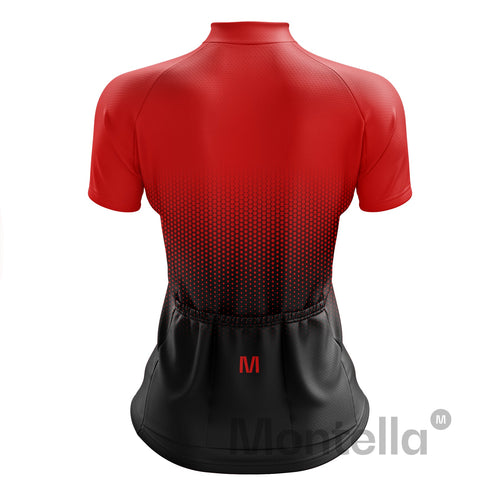 Women's Red Gradient Cycling Jersey