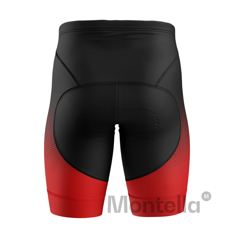 Men s Red Gradient Gel Padded Cycling Shorts