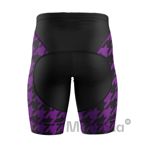 Women Purple Houndstooth Cycling Shorts