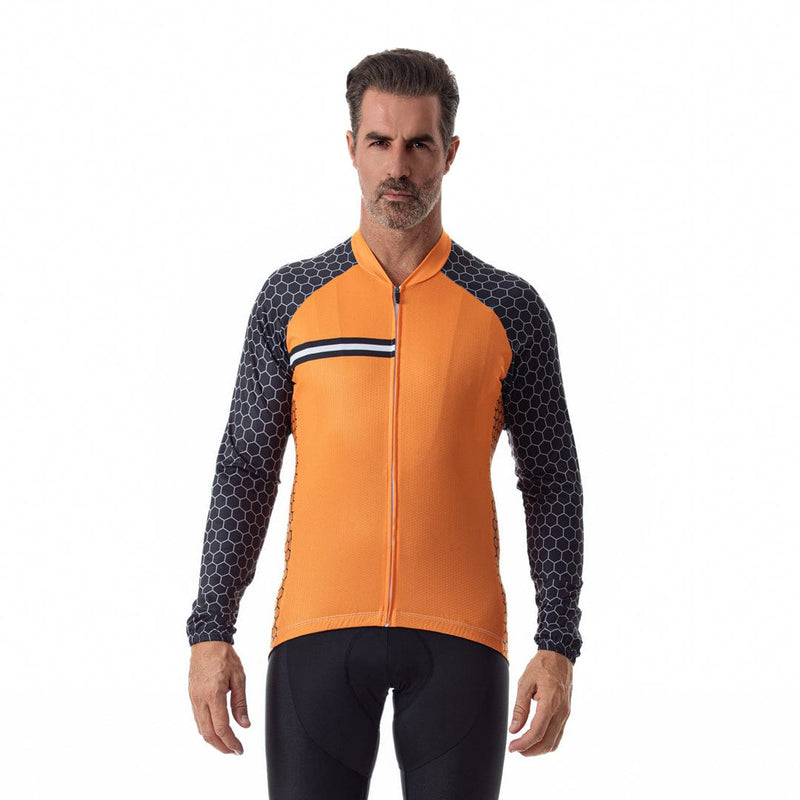 Orange Long Sleeve Cycling Jersey