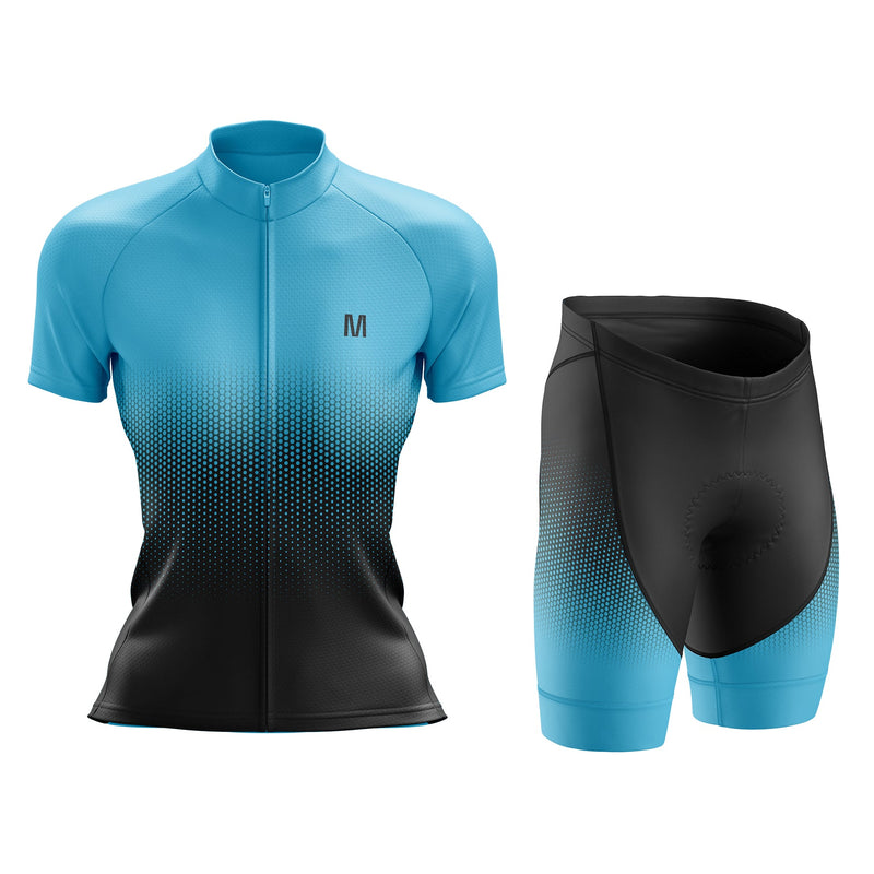 Women's Blue Gradient Cycling Jersey or Shorts