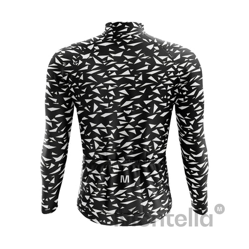 Men's Black Triangles Long Sleeve Cycling Jersey