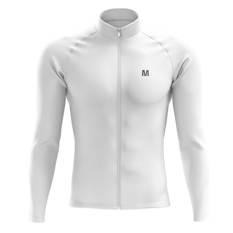 Men's White Long Sleeve Cycling Jersey