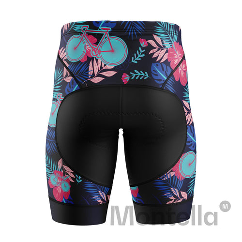 Pantalones cortos de ciclismo azul tropical femenino