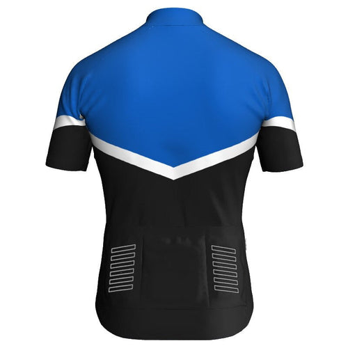 Heren blauwe fietsjersey