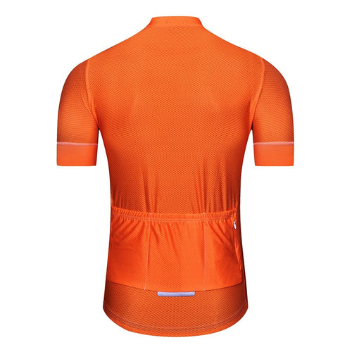 Oranje kleur intense fietsjersey