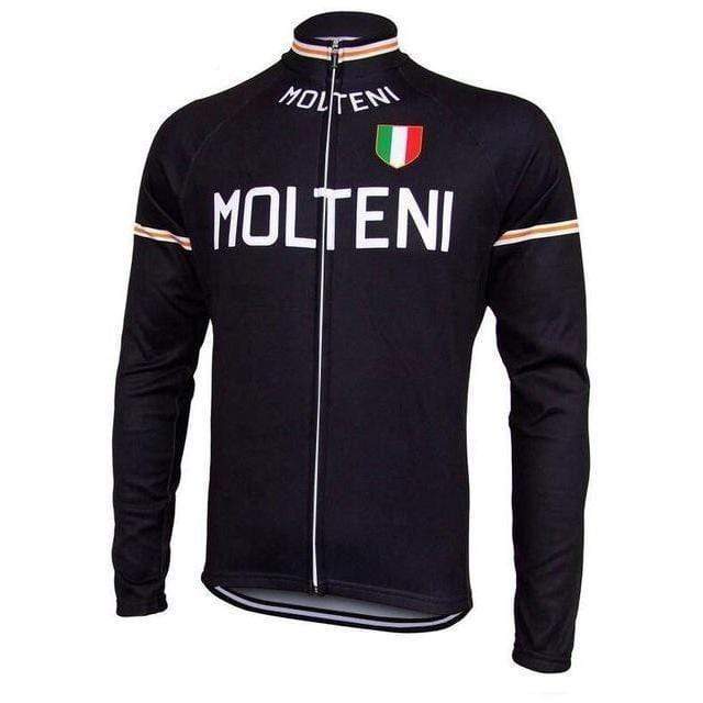 Montella Cycling Long Sleeve Men's Retro Molteni Orange Long Sleeve Cycling Jersey