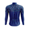 Montella Cycling Men Long Sleeve Men's Blue Triangles Long Sleeve Cycling Jersey