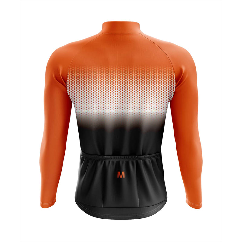 Montella Cycling Men Long Sleeve Men's Orange Gradient Long Sleeve Cycling Jersey