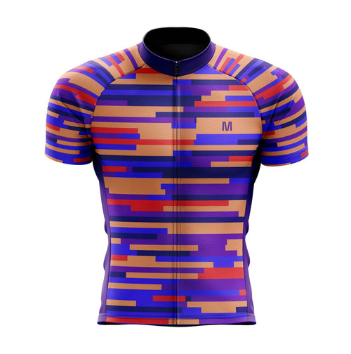 Montella Cycling Men SS Jersey Purple Lines Cycling Jersey