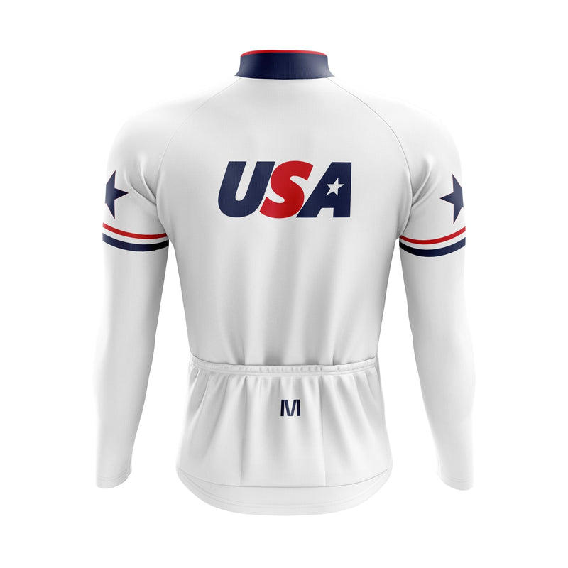 Montella Cycling USA White Long Sleeve Cycling Jersey